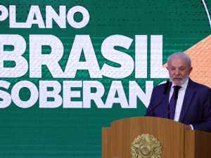 Palácio do Planalto durante anúncio do plano Brasil Soberano para exportadoras afetadas por tarifas dos EUA